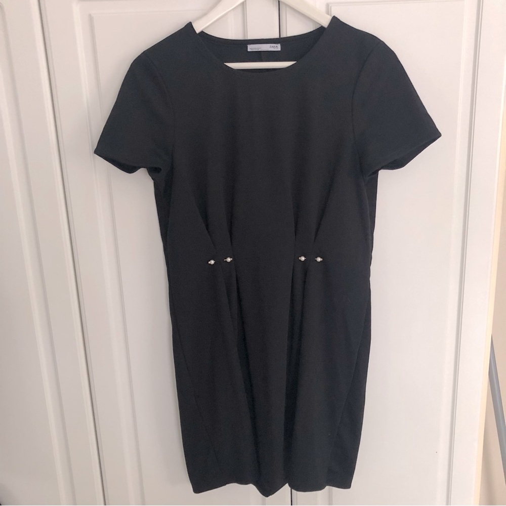 Zara Medium LBD Conservative Black Dress Office Business Interview Classic Suit